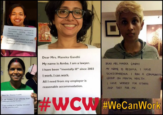 Collage of persons with lived or indirect knowledge of psychosocial disability from the #WeCanWork campaign.

Sourced from https://web.archive.org/web/20160622150738/http://wecanwork.tumblr.com/