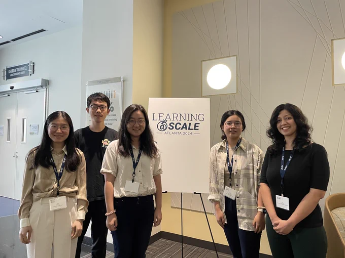 The lifelong learning lab current members and alums including from the left to the right Xinyi Lu, Muzhe Wu, Xu Wang, Xinying Hou, Anjali Singh