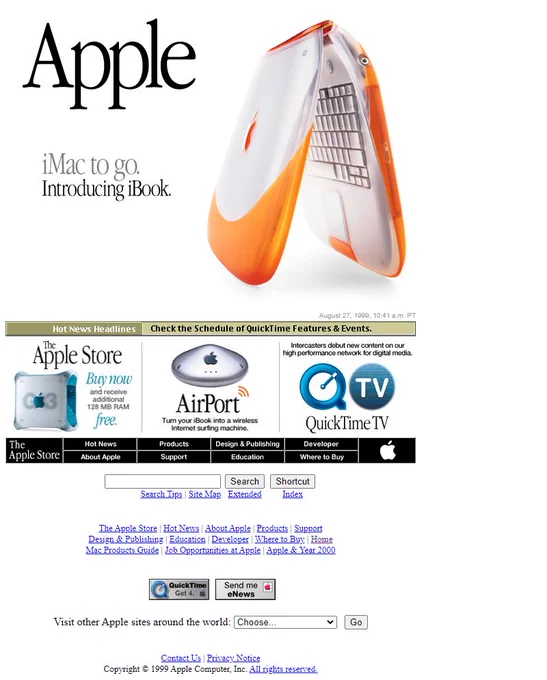 Apple website in 1999