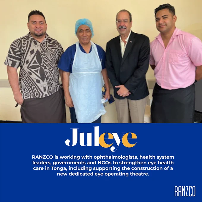RANZCO is working with ophthalmologists, health system leaders, governments and NGOs to strengthen eye health care in Tonga, including supporting the construction of a new dedicated eye operating theatre. 
