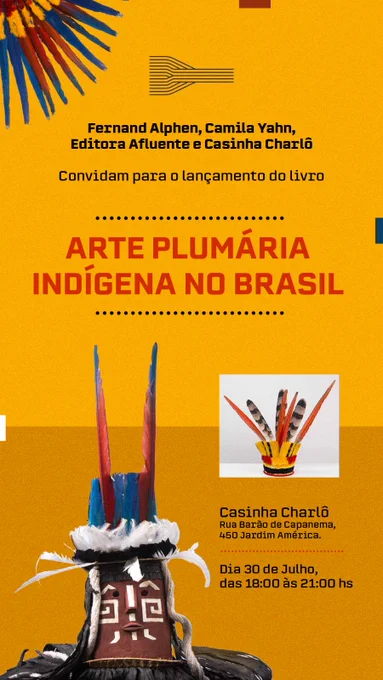 Arte plumária no Brasil. Compre seu exemplar com desconto em https://www.afluente.art/produto/arte-plumaria-indigena-no-brasil-182 com o código PLUMARIA20.