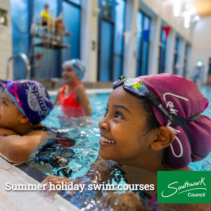 Young people learning to swim