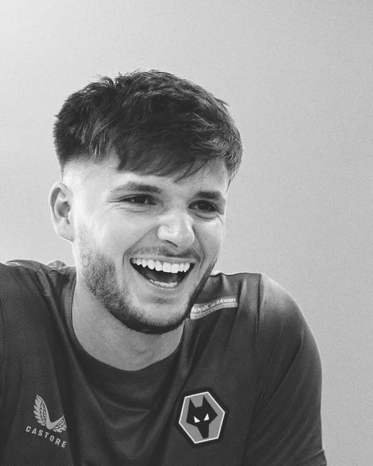 Former Wolves goalkeeper Matija Sarkics smiles during a training session.