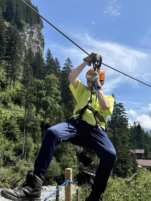 Explorer Scout on a zip wire