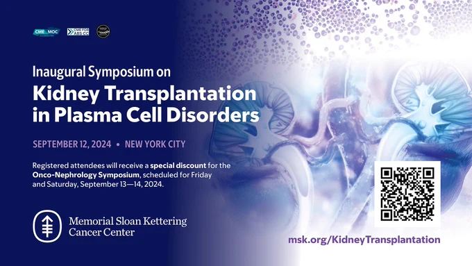 Early discounted rates expire this Friday, July 26, for both the Onco-Nephrology Symposium and our Inaugural Symposium on Kidney Transplantation in Plasma Cell Disorders.