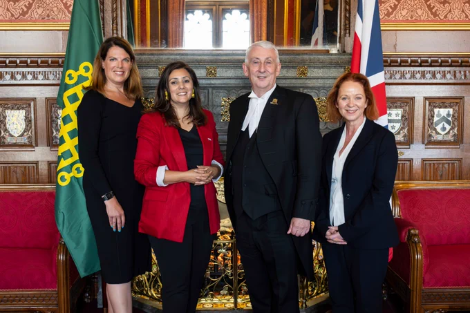 The Speaker with the three newly elected Deputy Speakers.