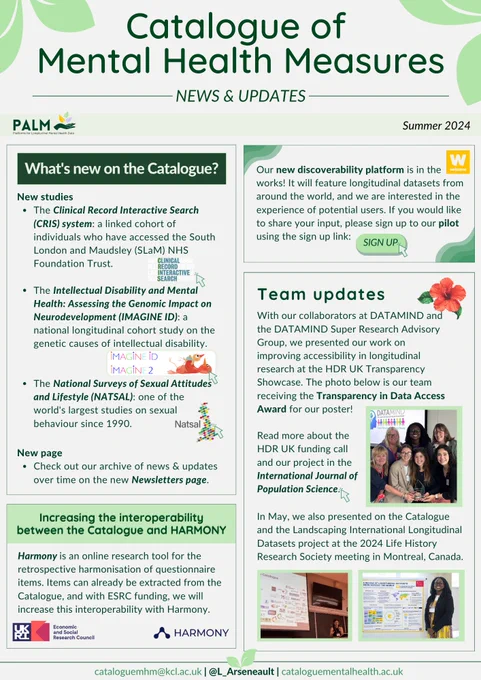 The Catalogue of Mental Health Measures Summer 2024 newsletter. 
