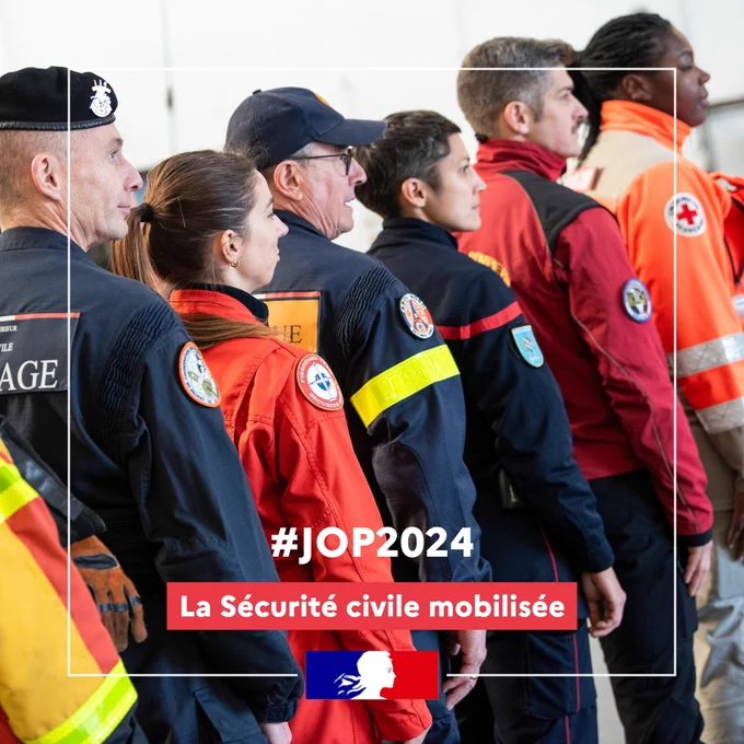 Photo des acteurs de la Sécurité civile mobilisées pour les JOP2024.