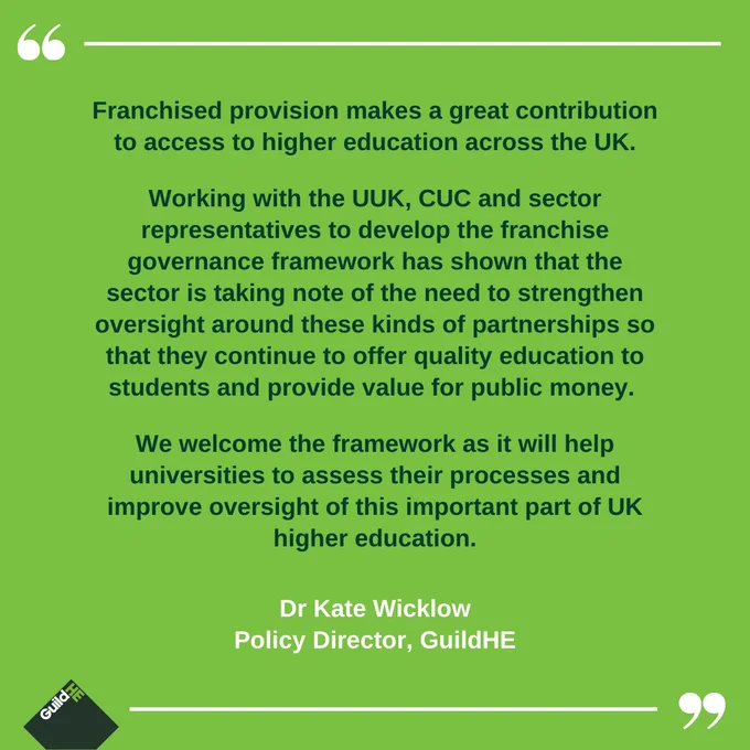GuildHE statement on launch of new Franchise Governance Framework