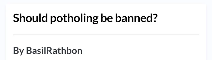 Should potholing be banned?

By BasilRathbon

