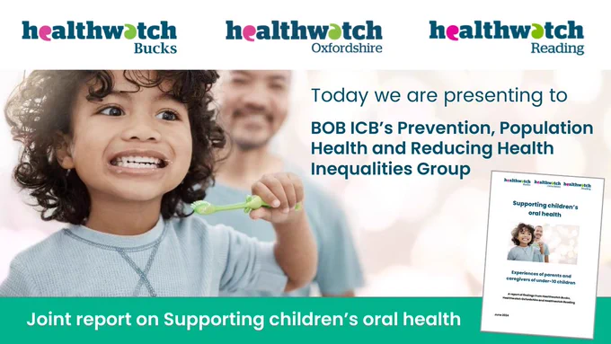 Young boy cleaning his teeth with supporting parent. Cover of our joint report.