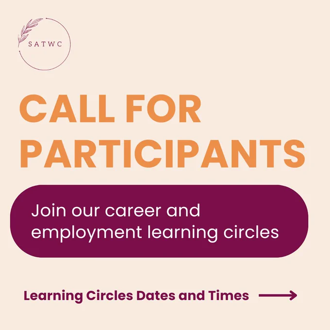 ❤️ A big Thank You to all the South Asian and Tamil young women, and gender diverse individuals who have participated in South Asian & Tamil Women's Collective virtual learning circles about their career/employment experiences and needs.

💻 We have added 4 new virtual learning circle dates, and are looking for more young women and individuals to join us in the discussion.

🗓️ Upcoming Learning Circle Dates and Times:
🟠 Peel Region | Monday, July 29 | 7:00 - 8:30 pm
🟠 Toronto | Tuesday, July 30 | 7:00 - 8:30 pm
🟠 York Region | Tuesday, August 6 | 7:00 - 8:30 pm
🟠 Durham | Thursday, August 8 | 7:00 - 8:30 pm

❗Eligibility Criteria to Participate in this Employment Research Project:
- Be within the age range of 18 - 30 years old
- Be a Canadian Citizen or have permanent resident status
- Identify as South Asian and/or Tamil
- Self-identify as a woman or gender-diverse individual
- Attend school, be working, or unemployed
- Live in York Region, Peel, Durham or Toronto
