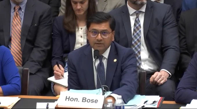 FRA Administrator Amit Bose testifies before a congressional committee