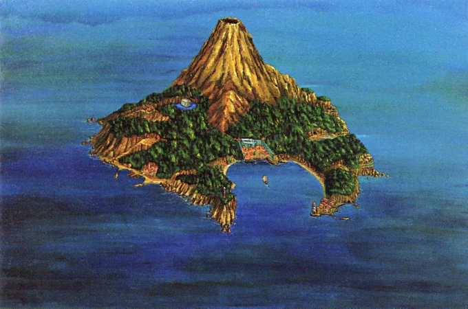Landstalker clean artwork by Yoshitaka Tamaki used in the Japanese instruction manual.