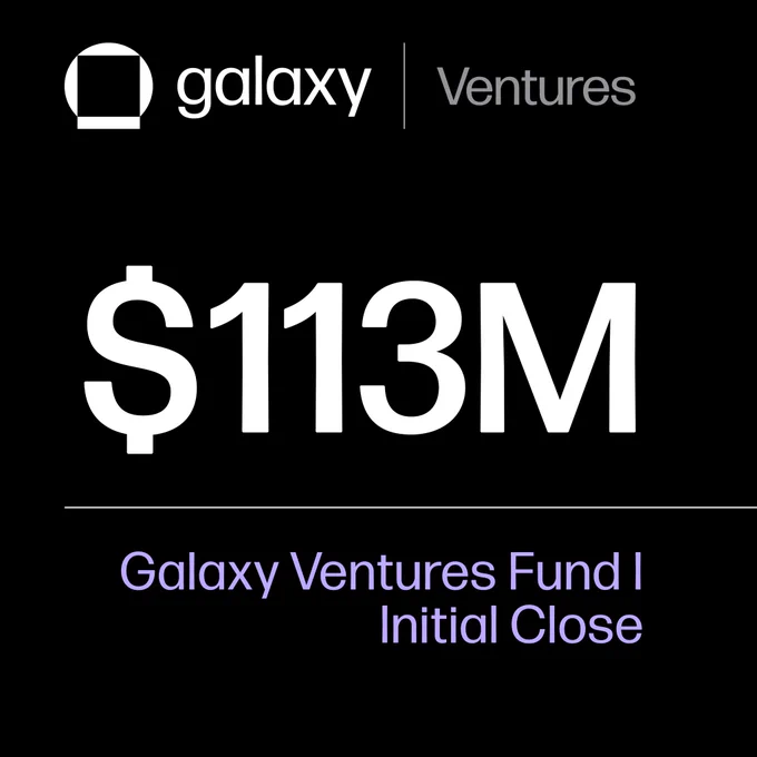 Galaxy Announces $113 Million Initial Close for Inaugural Galaxy Ventures Fund