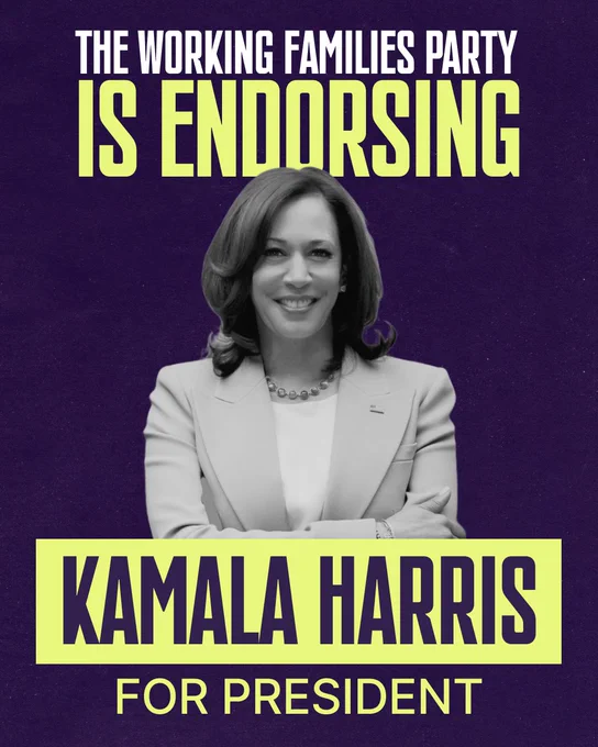 The Working Families Party is endorsing Kamala Harris for President