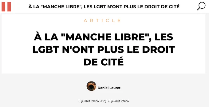 Article dans Arrêt sur Images par Daniel Lauret.

À la "Manche libre", les LGBT n'ont plus droit de cité.