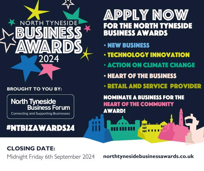 North Tyneside Business Awards 2024 logo.
