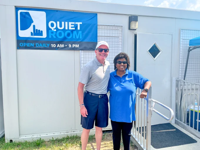 OOD Director Kevin L. Miller with Gwen Harshaw, Program Director of Family and Community Outreach Center, OCALI. 

 