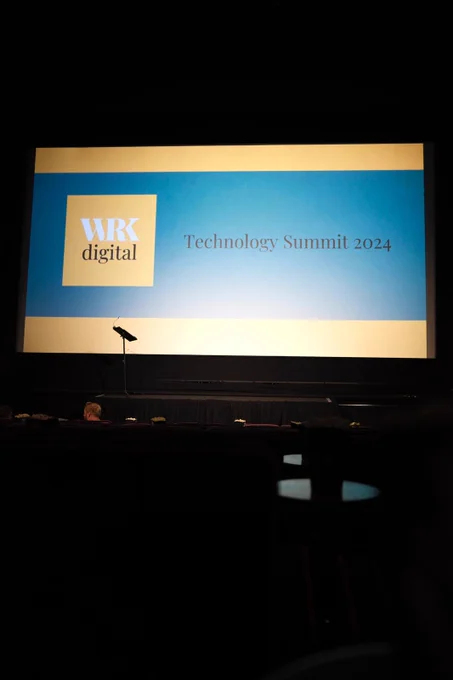 Background slide for WRK Digital Technology Summit at Everyman Cinema Leeds
