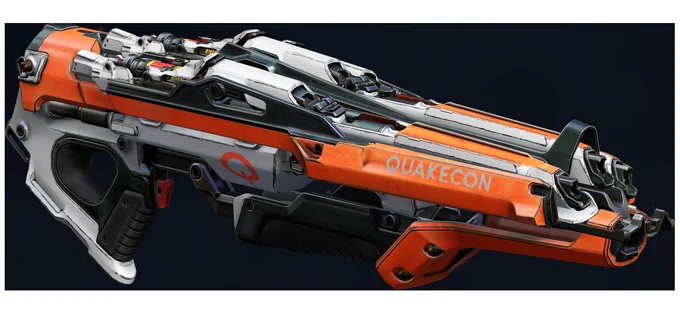 The orange QuakeCon 2024 Tri-Bolt vanity skin.