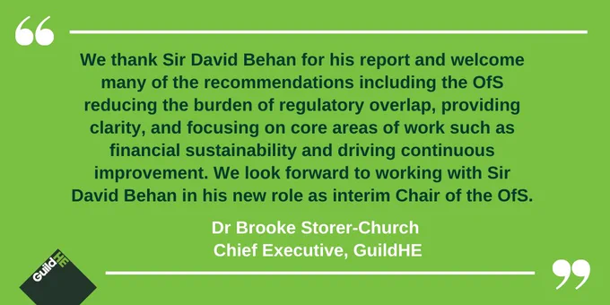 GuildHE responds to appointment of Sir David Behan and the publication of the Independent Review of the OfS