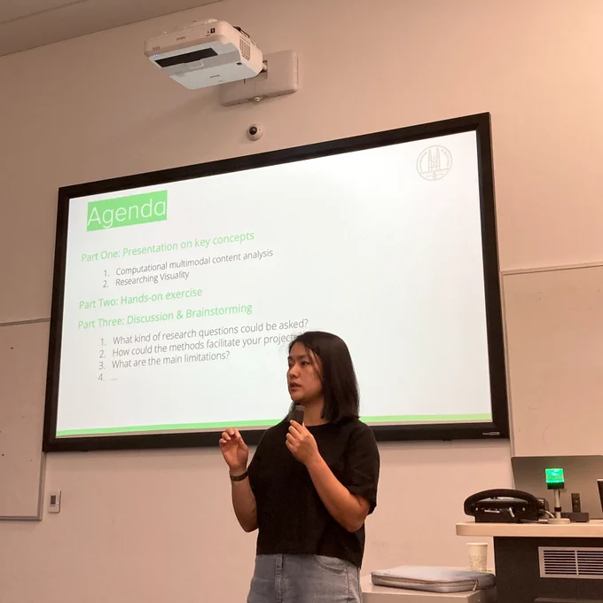 Dr Meg Jing Zeng presenting her IERLab masterclass: "Computational Approach to Researching Visual Social Media"