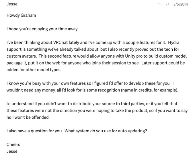 response email from Jesse Joudrey to Graham Gaylore sent on March 5, 2014