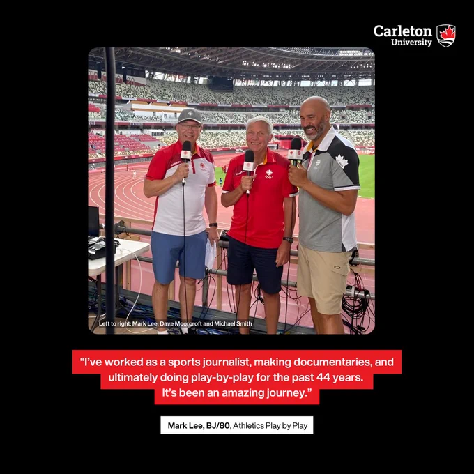 Mark Lee, BJ/80, Athletics Play by Play: “I’ve worked as a sports journalist, making documentaries, and ultimately doing play-by-play for the past 44 years. It’s been an amazing journey,”
