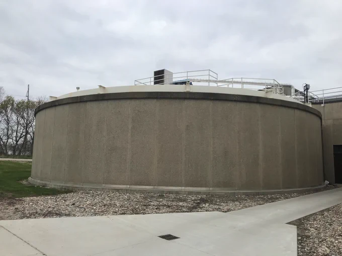 An anaerobic digester used by the city of Ames' Water Pollution Control Facility. 