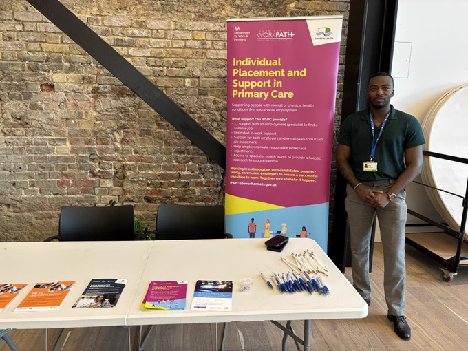 Staff member from Tower Hamlets Council at the East London Employment Support Event.