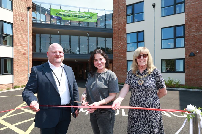 Cllr John Adams, Jill Halfpenny and The Mayor of Gateshead, Cllr Kathleen McCartney
