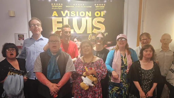 A great group shot of our residents about to see A Vision of Elvis at the Embassy Theatre in Skegness. 
