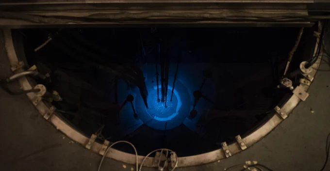 View inside the nuclear reactor at K-State.