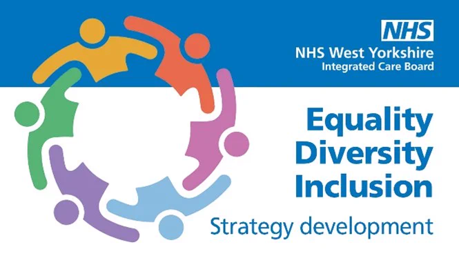 Graphic of people in a circle, with the words Equality, Diversity and Inclusion Strategy Development to the right