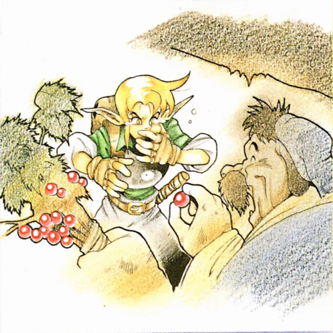 Landstalker clean artwork by Yoshitaka Tamaki used in the Japanese Sega Mega Drive instruction manual.