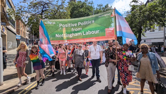 A group of Nottingham City Labour Cllrs at Nottingham Pride