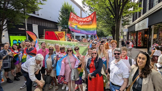 A group of Nottingham City Labour Cllrs at Nottingham Pride