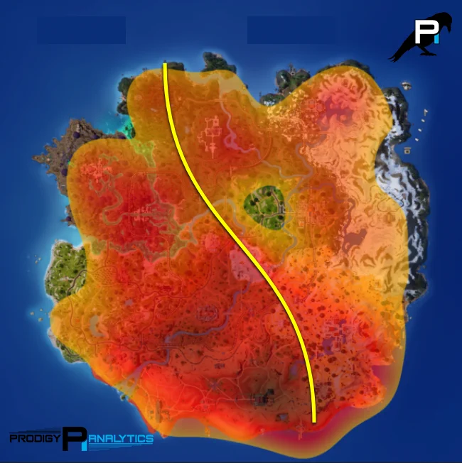 Heatmap of ALL drops in EU FNCS set lobbies this season