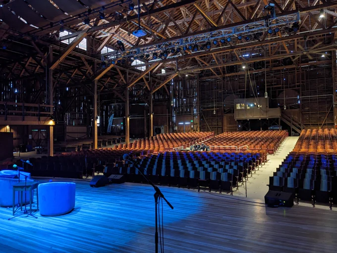 Stage and empty theater at Colorado Chautauqua, Boulder Colorado 