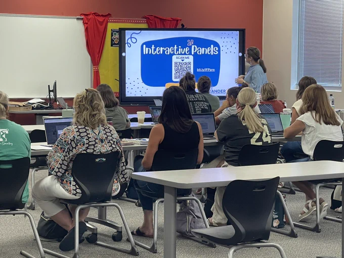 Classroom with interactive panel