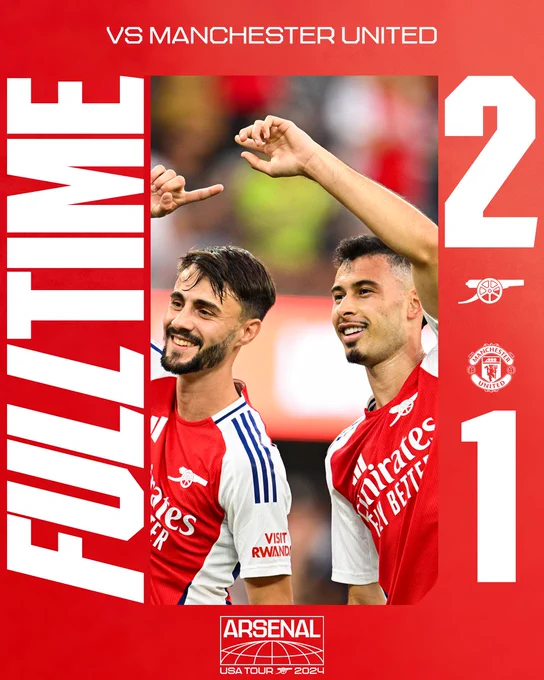 Full Time: Arsenal 2-1 Manchester United
