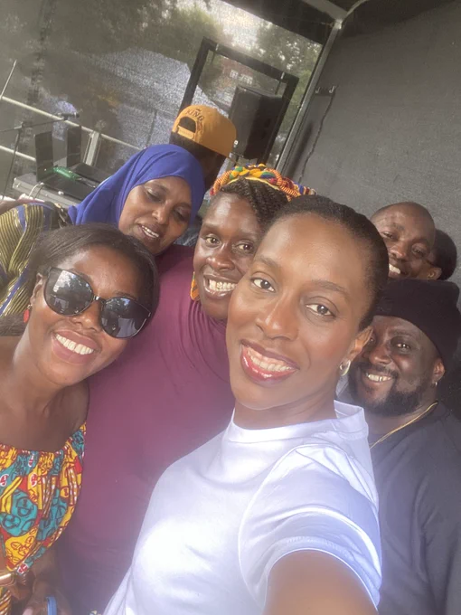 Selfie with Florence Eshalomi MP, Cllrs Evelyn Akoto, Cllr Naima Ali, Cllr Natasha Ennin and guest at the Akwasidae Ghanaian festival.
