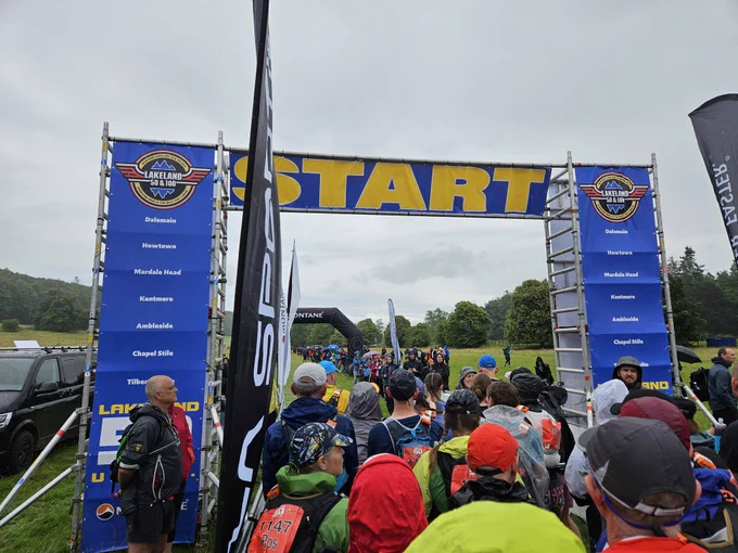 Start gantry for Lakeland 50 at Dalemain.