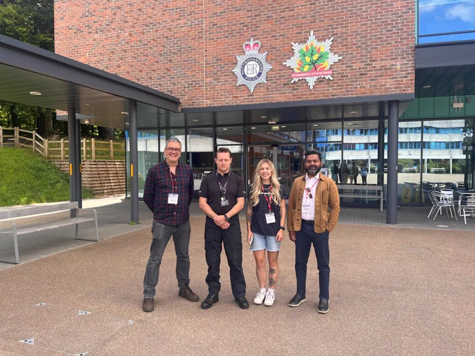 Volunteers from Notts LGBT  Network with a member of Nottinghamshire Police's Hate Crime Team 