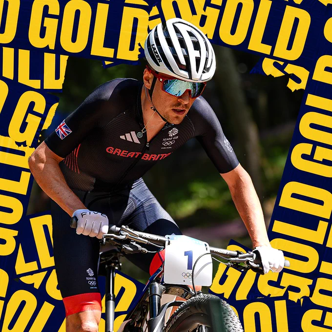 Tom Pidcock graphic with GOLD stickers. 