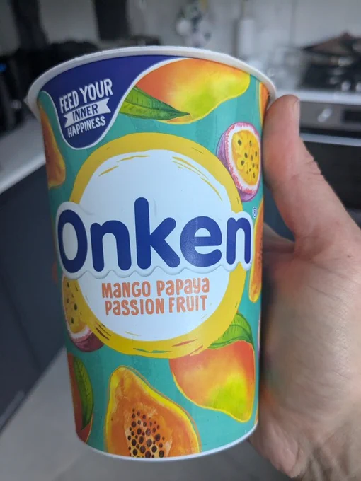 A pot of Onken brand yoghurt