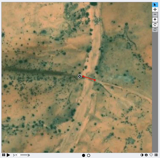 Satellite image of a wadi in the Zooniverse.