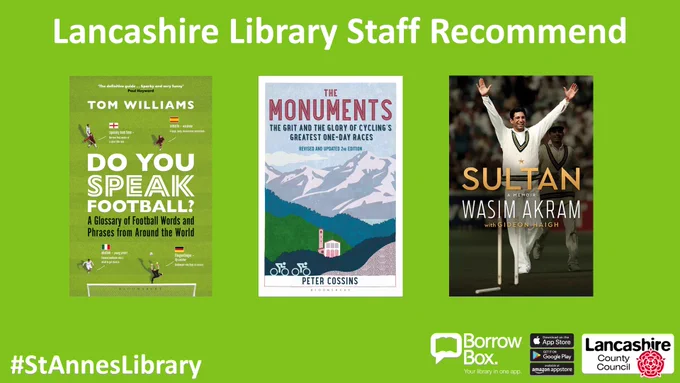 three book covers on a green background