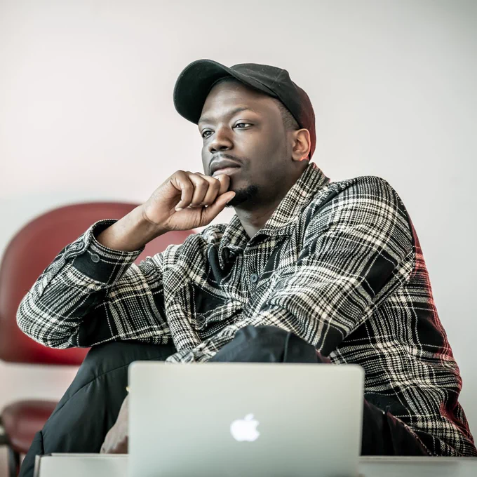 Ryan Calais Cameron in rehearsals for Retrograde. 